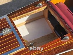 1949 CHRIS CRAFT RACING RUNABOUT WOODEN 2 COCKPIT 29 BUILT BOAT MODEL With STAND