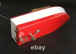 1950's Wooden Model Boat Battery Power Japan Windshield Lights Works! Cruiser