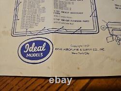 1957 Ideal Colonial 37 Sport Fisherman Wooden Boat Model Original Box with plans