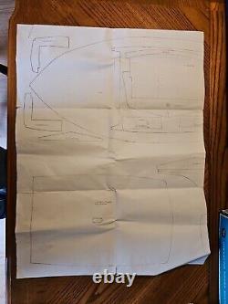 1957 Ideal Colonial 37 Sport Fisherman Wooden Boat Model Original Box with plans