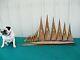 1960's Vintage Large 33 Wood Sailboat Ship Model Ayhan Boat Shop Sinop Turkey