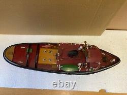 1960s vintage model toy Tug boat billy battery Powered wood construction