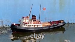 1960s vintage model toy Tug boat billy battery Powered wood construction