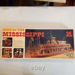 1987 Artesania King Of The Mississippi Paddle Steamer 180 Wooden Model Kit NOB