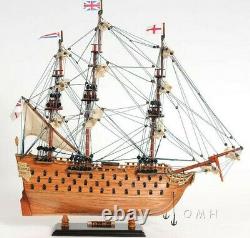 19 inch HMS VICTORY SHIP MODEL Wood Replica Nautical Decor Display Collectible