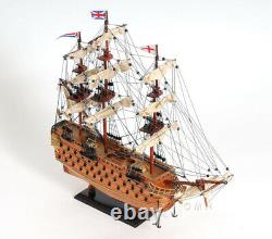 19 inch HMS VICTORY SHIP MODEL Wood Replica Nautical Decor Display Collectible