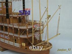 1/100 MISSISSIPPI 1870 Steam Paddle Wheeler Wooden Ship Model Kit, Length 540mm