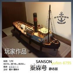 1/50 Scale SANSON Tugboat Wooden Tugboat Model Kit 24in Rc Boat DIY Toy Gifts
