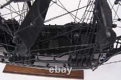 20 Inch Black Pearl Pirate Ship Small Wooden Wood Boat Model Replica New