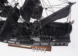 20 Inch Black Pearl Pirate Ship Small Wooden Wood Boat Model Replica New