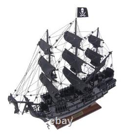 20 Inch Black Pearl Pirate Ship Small Wooden Wood Boat Model Replica New