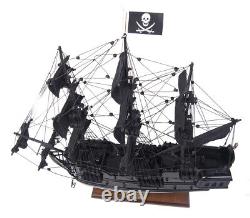 20 Inch Black Pearl Pirate Ship Small Wooden Wood Boat Model Replica New