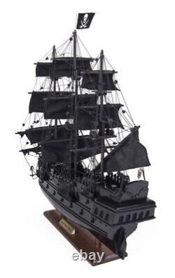 20 Inch Black Pearl Pirate Ship Small Wooden Wood Boat Model Replica New