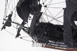 20 Inch Black Pearl Pirate Ship Small Wooden Wood Boat Model Replica New