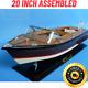 20 Speedboat Model Chris Craft Runabout, Wooden Speed Boat Nautical Decor Gift