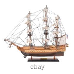 20 Wood Brown Solid Wood Hand Painted 1797 USS Constitution Small Model Boat