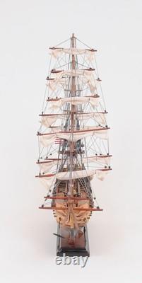 20 Wood Brown Solid Wood Hand Painted 1797 USS Constitution Small Model Boat
