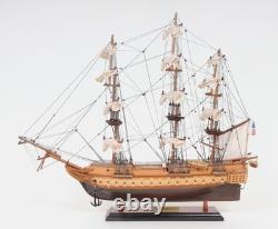 20 Wood Brown Solid Wood Hand Painted 1797 USS Constitution Small Model Boat