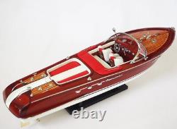 21 Large RIVA AQUARAMA Wood Boat Model (53cm) Fully-assemble RED