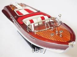 21 Large RIVA AQUARAMA Wood Boat Model (53cm) Fully-assemble RED