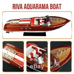 21 Red Riva Speed Boat Model Anniversary Gift Italian Wooden Ship Model 116