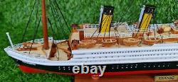 23L Titanic Ship Model Wooden Handcrafted Boat Model Top Shelf Decor