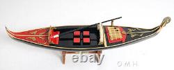 23 Inch Venetian Gondola Wood Boat Ship Model Replica