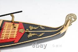 23 Inch Venetian Gondola Wood Boat Ship Model Replica