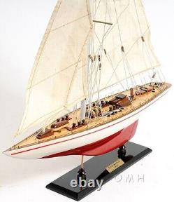 24-Inch ENDEAVOUR YACHT MODEL Painted Red-White Sailboat Nautical Decor Display