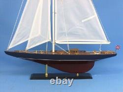 24-Inch Wood MODEL SAILBOAT Endeavour Yacht Boat Wood Replica Nautical Decor New