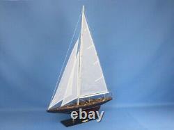 24-Inch Wood MODEL SAILBOAT Endeavour Yacht Boat Wood Replica Nautical Decor New