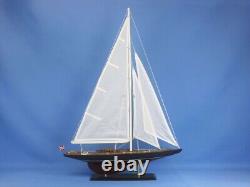 24-Inch Wood MODEL SAILBOAT Endeavour Yacht Boat Wood Replica Nautical Decor New