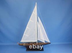 24-Inch Wood MODEL SAILBOAT Endeavour Yacht Boat Wood Replica Nautical Decor New