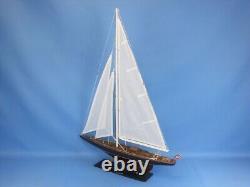 24-Inch Wood MODEL SAILBOAT Endeavour Yacht Boat Wood Replica Nautical Decor New