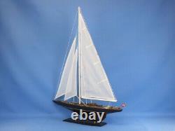 24-Inch Wood MODEL SAILBOAT Endeavour Yacht Boat Wood Replica Nautical Decor New