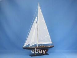 24-Inch Wood MODEL SAILBOAT Endeavour Yacht Boat Wood Replica Nautical Decor New