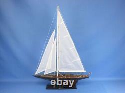 24-Inch Wood MODEL SAILBOAT Endeavour Yacht Boat Wood Replica Nautical Decor New