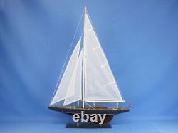 24-Inch Wood MODEL SAILBOAT Endeavour Yacht Boat Wood Replica Nautical Decor New