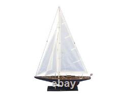 24-Inch Wood MODEL SAILBOAT Endeavour Yacht Boat Wood Replica Nautical Decor New