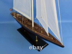 24-Inch Wood MODEL SAILBOAT Endeavour Yacht Boat Wood Replica Nautical Decor New