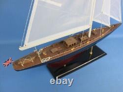 24-Inch Wood MODEL SAILBOAT Endeavour Yacht Boat Wood Replica Nautical Decor New