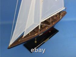 24-Inch Wood MODEL SAILBOAT Endeavour Yacht Boat Wood Replica Nautical Decor New