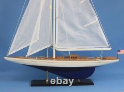 24-Inch Wood MODEL SAILBOAT Enterprise Yacht Boat Nautical Home Decor Display