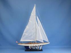 24-Inch Wood MODEL SAILBOAT Enterprise Yacht Boat Nautical Home Decor Display