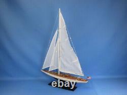 24-Inch Wood MODEL SAILBOAT Enterprise Yacht Boat Nautical Home Decor Display