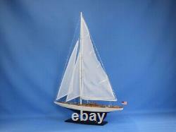 24-Inch Wood MODEL SAILBOAT Enterprise Yacht Boat Nautical Home Decor Display