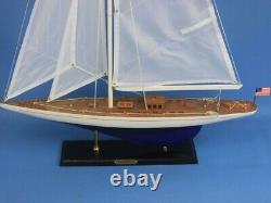 24-Inch Wood MODEL SAILBOAT Enterprise Yacht Boat Nautical Home Decor Display