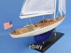 24-Inch Wood MODEL SAILBOAT Enterprise Yacht Boat Nautical Home Decor Display