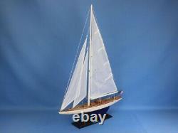 24-Inch Wood MODEL SAILBOAT Enterprise Yacht Boat Nautical Home Decor Display