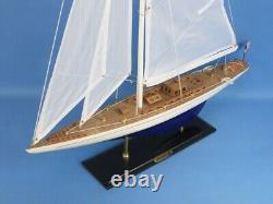 24-Inch Wood MODEL SAILBOAT Enterprise Yacht Boat Nautical Home Decor Display